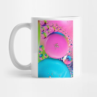 Colorful close up of oil drops in water Mug